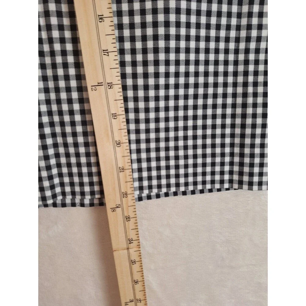 Ann Taylor Black & White Gingham Skirt Womens 8P Pencil Cotton Lined Zip Knee